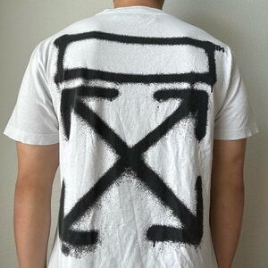 Off White SS20 Spray paint Graphics White Tee Shirt Virgil